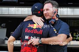 (L to R): Sergio Perez (MEX) Red Bull Racing with Christian Horner (GBR) Red Bull Racing Team Principal. 12.03.2022. Formula 1 Testing, Sakhir, Bahrain, Day Three.