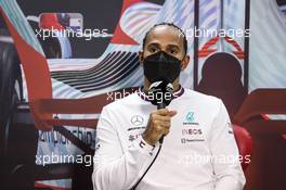 Lewis Hamilton (GBR) Mercedes AMG F1 in the FIA Press Conference. 12.03.2022. Formula 1 Testing, Sakhir, Bahrain, Day Three.