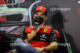 Charles Leclerc (MON) Ferrari in the FIA Press Conference. 12.03.2022. Formula 1 Testing, Sakhir, Bahrain, Day Three.