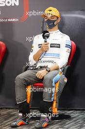 Lando Norris (GBR) McLaren in the FIA Press Conference. 12.03.2022. Formula 1 Testing, Sakhir, Bahrain, Day Three.