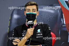 George Russell (GBR) Mercedes AMG F1 in the FIA Press Conference. 10.03.2022. Formula 1 Testing, Sakhir, Bahrain, Day One.