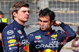 (L to R): Max Verstappen (NLD) Red Bull Racing with Sergio Perez (MEX) Red Bull Racing. 10.03.2022. Formula 1 Testing, Sakhir, Bahrain, Day One.