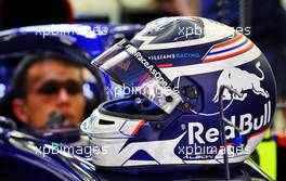 The helmet of Alexander Albon (THA) Williams Racing FW44. 10.03.2022. Formula 1 Testing, Sakhir, Bahrain, Day One.