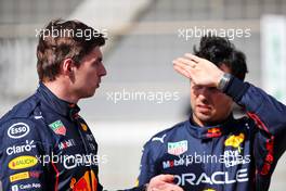 Max Verstappen (NLD) Red Bull Racing and Sergio Perez (MEX) Red Bull Racing. 10.03.2022. Formula 1 Testing, Sakhir, Bahrain, Day One.