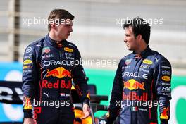 (L to R): Max Verstappen (NLD) Red Bull Racing and Sergio Perez (MEX) Red Bull Racing. 10.03.2022. Formula 1 Testing, Sakhir, Bahrain, Day One.