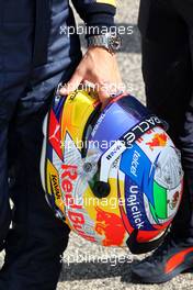 The helmet of Sergio Perez (MEX) Red Bull Racing. 10.03.2022. Formula 1 Testing, Sakhir, Bahrain, Day One.