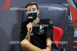 George Russell (GBR) Mercedes AMG F1 in the FIA Press Conference. 10.03.2022. Formula 1 Testing, Sakhir, Bahrain, Day One.