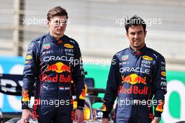 (L to R): Max Verstappen (NLD) Red Bull Racing and Sergio Perez (MEX) Red Bull Racing. 10.03.2022. Formula 1 Testing, Sakhir, Bahrain, Day One.