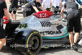 Mercedes AMG F1 W13 sidepod detail. 10.03.2022. Formula 1 Testing, Sakhir, Bahrain, Day One.