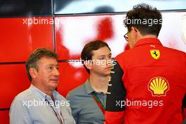 (L to R): Louis Camilleri (ITA) Ferrari Chief Executive Officer with Mattia Binotto (ITA) Ferrari Team Principal. 18.11.2022. Formula 1 World Championship, Rd 22, Abu Dhabi Grand Prix, Yas Marina Circuit, Abu Dhabi, Practice Day.