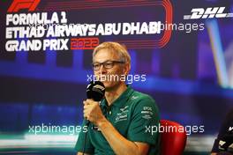 Mike Krack (LUX) Aston Martin F1 Team, Team Principal in the FIA Press Conference. 19.11.2022. Formula 1 World Championship, Rd 22, Abu Dhabi Grand Prix, Yas Marina Circuit, Abu Dhabi, Qualifying Day.