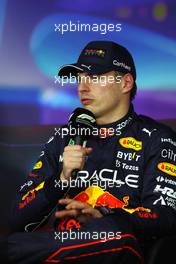 Max Verstappen (NLD) Red Bull Racing in the post qualifying FIA Press Conference. 19.11.2022. Formula 1 World Championship, Rd 22, Abu Dhabi Grand Prix, Yas Marina Circuit, Abu Dhabi, Qualifying Day.