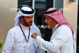 (L to R): Mohammed Bin Sulayem (UAE) FIA President with Prince Khalid Bin Sultan Al Faisal (KSA) President of the Saudi Automobile and Motorcycle Federation. 19.11.2022. Formula 1 World Championship, Rd 22, Abu Dhabi Grand Prix, Yas Marina Circuit, Abu Dhabi, Qualifying Day.