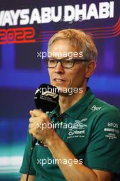 Mike Krack (LUX) Aston Martin F1 Team, Team Principal in the FIA Press Conference. 19.11.2022. Formula 1 World Championship, Rd 22, Abu Dhabi Grand Prix, Yas Marina Circuit, Abu Dhabi, Qualifying Day.