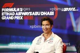 Toto Wolff (GER) Mercedes AMG F1 Shareholder and Executive Director in the FIA Press Conference. 19.11.2022. Formula 1 World Championship, Rd 22, Abu Dhabi Grand Prix, Yas Marina Circuit, Abu Dhabi, Qualifying Day.