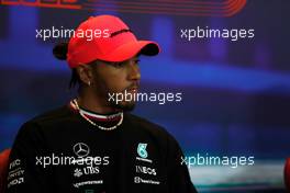 Lewis Hamilton (GBR) Mercedes AMG F1 in the FIA Press Conference. 17.11.2022. Formula 1 World Championship, Rd 22, Abu Dhabi Grand Prix, Yas Marina Circuit, Abu Dhabi, Preparation Day.