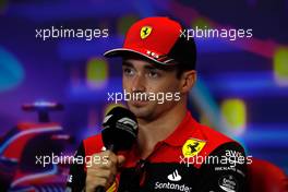 Charles Leclerc (MON) Ferrari in the FIA Press Conference. 17.11.2022. Formula 1 World Championship, Rd 22, Abu Dhabi Grand Prix, Yas Marina Circuit, Abu Dhabi, Preparation Day.