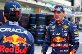 (L to R): Sergio Perez (MEX) Red Bull Racing with Max Verstappen (NLD) Red Bull Racing. 17.11.2022. Formula 1 World Championship, Rd 22, Abu Dhabi Grand Prix, Yas Marina Circuit, Abu Dhabi, Preparation Day.