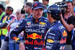 (L to R): Max Verstappen (NLD) Red Bull Racing with Sergio Perez (MEX) Red Bull Racing. 17.11.2022. Formula 1 World Championship, Rd 22, Abu Dhabi Grand Prix, Yas Marina Circuit, Abu Dhabi, Preparation Day.