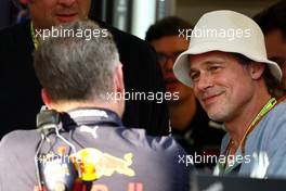 Brad Pitt (USA) Actor with Christian Horner (GBR) Red Bull Racing Team Principal. 21.10.2022. Formula 1 World Championship, Rd 19, United States Grand Prix, Austin, Texas, USA, Practice Day.