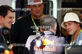Brad Pitt (USA) Actor with Christian Horner (GBR) Red Bull Racing Team Principal. 21.10.2022. Formula 1 World Championship, Rd 19, United States Grand Prix, Austin, Texas, USA, Practice Day.
