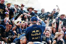 Max Verstappen (NLD) Red Bull Racing celebrates winning the Constructors' World Championship. 23.10.2022. Formula 1 World Championship, Rd 19, United States Grand Prix, Austin, Texas, USA, Race Day.