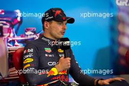 Max Verstappen (NLD) Red Bull Racing in the post race FIA Press Conference. 23.10.2022. Formula 1 World Championship, Rd 19, United States Grand Prix, Austin, Texas, USA, Race Day.