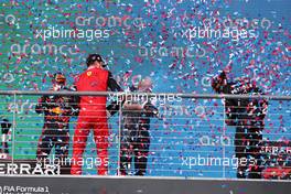 1st place Max Verstappen (NLD) Red Bull Racing, 2nd place Lewis Hamilton (GBR) Mercedes AMG F1 and 3rd place Charles Leclerc (MON) Ferrari F1-75. 23.10.2022. Formula 1 World Championship, Rd 19, United States Grand Prix, Austin, Texas, USA, Race Day.