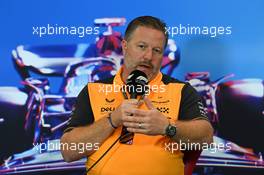 Zak Brown (USA) McLaren Executive Director in the FIA Press Conference. 22.10.2022. Formula 1 World Championship, Rd 19, United States Grand Prix, Austin, Texas, USA, Qualifying Day.