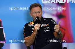Christian Horner (GBR) Red Bull Racing Team Principal in the FIA Press Conference. 22.10.2022. Formula 1 World Championship, Rd 19, United States Grand Prix, Austin, Texas, USA, Qualifying Day.