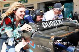Chloe Grace Moretz (USA) Actress and Conor Daly (USA) IndyCar Driver with Williams Racing. 22.10.2022. Formula 1 World Championship, Rd 19, United States Grand Prix, Austin, Texas, USA, Qualifying Day.