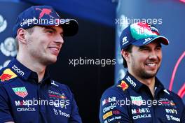 (L to R): Max Verstappen (NLD) Red Bull Racing and team mate Sergio Perez (MEX) Red Bull Racing. 20.10.2022. Formula 1 World Championship, Rd 19, United States Grand Prix, Austin, Texas, USA, Preparation Day.