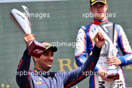 Jehan Daruvala (IND) Prema Racing celebrates his second position on the podium. 10.07.2022. FIA Formula 2 Championship, Rd 8, Spielberg, Austria, Sunday.