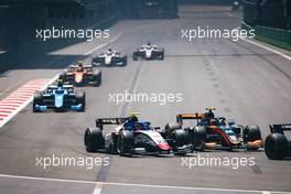(L to R): Cem Bolukbasi (TUR) Charouz Racing System and Amaury Cordeel (BEL) Van Amersfoort Racing battle for position. 11.06.2022. FIA Formula 2 Championship, Rd 6, Baku, Azerbaijan, Saturday.