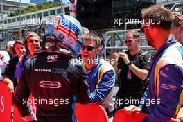 Logan Sargeant (USA) Carlin celebrates his second position with the team in parc ferme. 12.06.2022. FIA Formula 2 Championship, Rd 6, Baku, Azerbaijan, Sunday.