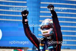 Race winner Dennis Hauger (DEN) PREMA Racing celebrates in parc ferme. 12.06.2022. FIA Formula 2 Championship, Rd 6, Baku, Azerbaijan, Sunday.