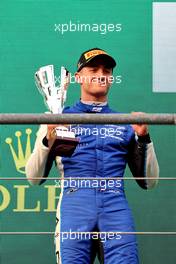 Jack Doohan (AUS) Virtuosi Racing celebrates his second position on the podium. 27.08.2022. Formula 2 Championship, Rd 11, Sprint Race, Spa-Francorchamps, Belgium, Saturday.