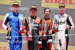 The podium (L to R): Jack Doohan (AUS) Virtuosi Racing, second; Felipe Drugovich (BRA) MP Motorsport, race winner; Frederik Vesti (DEN) ART, third. 22.05.2022. FIA Formula 2 Championship, Rd 4, Barcelona, Spain, Sunday.