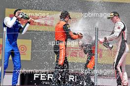 The podium (L to R): Jack Doohan (AUS) Virtuosi Racing, second; Felipe Drugovich (BRA) MP Motorsport, race winner; Frederik Vesti (DEN) ART, third. 22.05.2022. FIA Formula 2 Championship, Rd 4, Barcelona, Spain, Sunday.