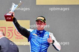 Jack Doohan (AUS) Virtuosi Racing celebrates his second position on the podium. 22.05.2022. FIA Formula 2 Championship, Rd 4, Barcelona, Spain, Sunday.