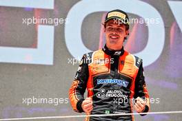 Race winner Felipe Drugovich (BRA) MP Motorsport celebrates on the podium. 22.05.2022. FIA Formula 2 Championship, Rd 4, Barcelona, Spain, Sunday.
