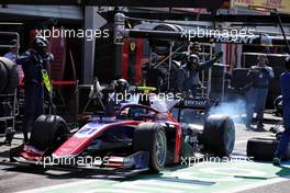 Calan Williams (AUS) Trident makes a pit stop. 24.07.2022. FIA Formula 2 Championship, Rd 9, Paul Ricard, France, Sunday.