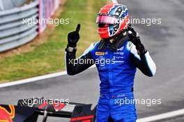 Race winner Jack Doohan (AUS) Virtuosi Racing celebrates in parc ferme.  02.07.2022. FIA Formula 2 Championship, Rd 7, Sprint Race, Silverstone, England, Saturday.