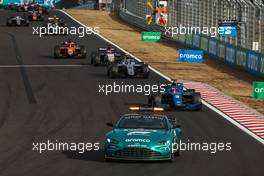 Jack Doohan (AUS) Virtuosi Racing leads behind the Aston Martin FIA Safety Car. 30.07.2022. FIA Formula 2 Championship, Rd 10, Budapest, Hungary, Sprint Race, Saturday.