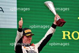 Third placed Ralph Boschung (SUI) Campos Racing celebrates on the podium. 24.04.2022. FIA Formula 2 Championship, Rd 3, Feature Race, Imola, Italy, Sunday.