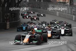 Dennis Hauger (DEN) PREMA Racing leads at the start of the race. 28.05.2022. FIA Formula 2 Championship, Rd 5, Monte Carlo, Monaco, Sprint Race, Saturday.