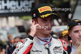 Second placed Theo Pourchaire (FRA) ART on the podium. 29.05.2022. FIA Formula 2 Championship, Rd 5, Monte Carlo, Monaco, Feature Race, Sunday.