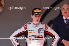 Second placed Theo Pourchaire (FRA) ART on the podium. 29.05.2022. FIA Formula 2 Championship, Rd 5, Monte Carlo, Monaco, Feature Race, Sunday.