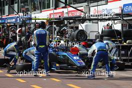Logan Sargeant (USA) Carlin makes a pit stop. 29.05.2022. FIA Formula 2 Championship, Rd 5, Monte Carlo, Monaco, Feature Race, Sunday.