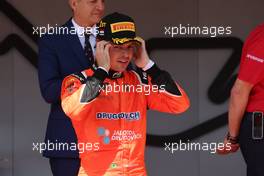 Race winner Felipe Drugovich (BRA) MP Motorsport on the podium. 29.05.2022. FIA Formula 2 Championship, Rd 5, Monte Carlo, Monaco, Feature Race, Sunday.